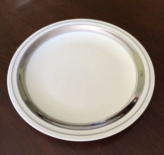 Theodore Haviland Limoges H 7 Ivory With Platinum Trim Dinner Plate