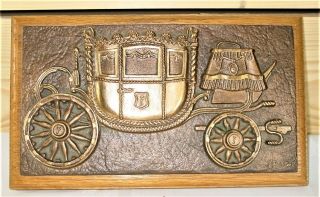 Vintage Rare Gm Fisher Body Coach Carriage Bronze/ Wood Emblem Plaque
