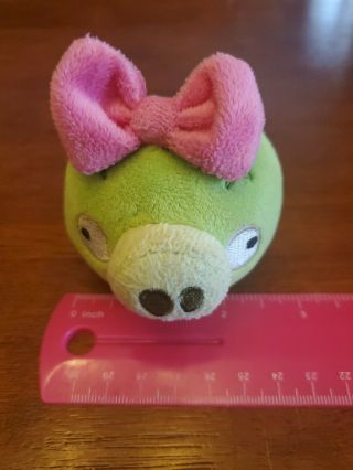 Angry Birds Plush Mimi Girl Pig Pink Bow Stuffed Animal Bird Toy Green Rare