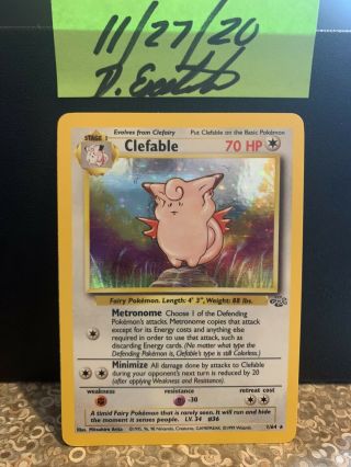 Pokemon Clefable 1/64 Rare Base Jungle Set Holo Card - Nm