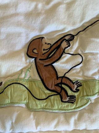 Pottery Barn Kids Monkey Kite Standard Pillow Sham Plaid Quilted 20 