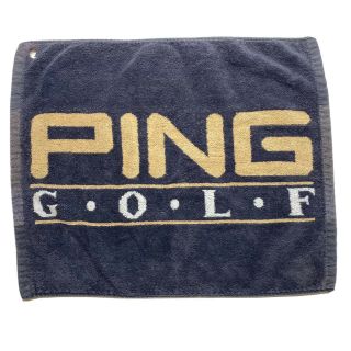 Vintage Ping Players Golf Towel Size 17.  5” X 14” Black