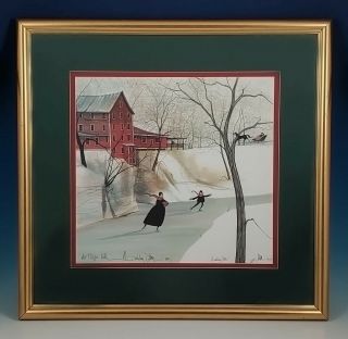 Rare P Buckley Moss Clifton Mill Limited Edition Print Framed Ohio 1993