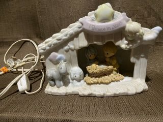 Precious Moments - Nativity/manger Scene Lighted Rare