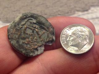 1600 ' s Coin Ancient Royal RX mark Treasure Chest Era Spanish Vintage Rare A251 3