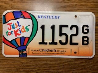 Kentucky Just For Kids Norton Children’s Hospital License Plate Rare