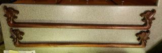 " 12748 " Victorian Ornate Wood Curtain Rods Dragon Finials 40 " - 41 "