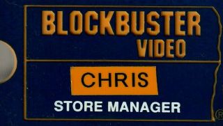 Vintage Rare Blockbuster Video Store Manager Name Tag Pin Pinback