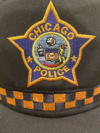 Vintage Chicago Police Department CPD Trucker Snapback Hat Cap Blue Made in USA 3