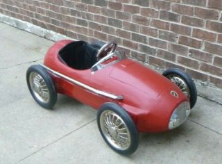 Rare Red Ferrari Race Racer Pedal Car American Retro Vintage Toy Ride On
