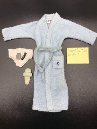 Vintage 1961 Ken Doll Clothes Terry Togs 784 Robe Belt Comb Razor Briefs Slipper
