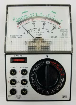 Vintage Micronta Radio Shack 22 - 202U Analog Multimeter 25 - Range Multitester 2