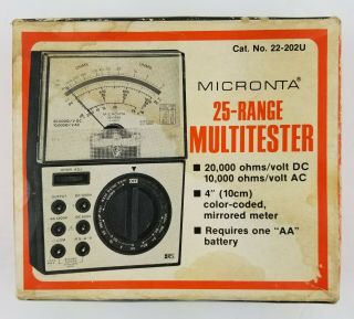 Vintage Micronta Radio Shack 22 - 202U Analog Multimeter 25 - Range Multitester 3