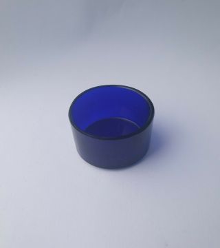 Cobalt Blue Glass Liner Insert Salt / Mustard / Pepper 43mm Dia X 24mm Tall