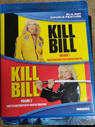 Kill Bill Volume 1 & 2 Double Feature Blu - Ray Set Quentin Tarantino Rare Oop