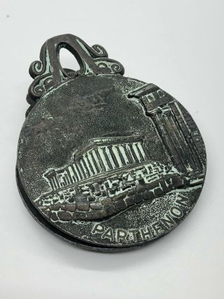 Antique Owl Of Athena Parthenon Paper Holder Clip Bronze Aoe Greek S5