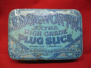 Antique Edgeworth Plug Slice Smoking Tobacco Advertising Tin Richmond Va