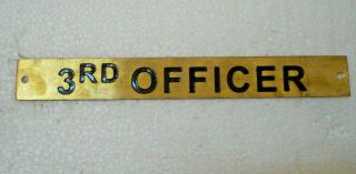 3rd Officer – Marine Brass Door Sign - Boat/nautical - 8 X 1 Inches (600)
