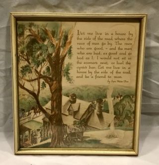 Vintage Buzza Co.  Motto Print In Frame,  “let Me Live In A House.  ”