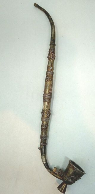 Antique Ornate Asian Opium Poppy Pipe