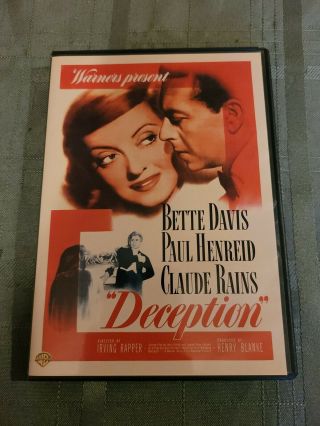 Deception (oop Rare 2008 Dvd) Bette Davis,  Claude Rains Warner Brothers Vg