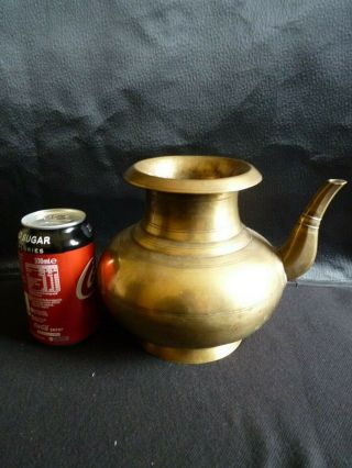 Antique Indian Kerala Kindi Brass Water Pourer - Signed