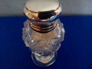 Antique George V Silver Topped Scent Perfume Bottle With Glass Stopper - 1922