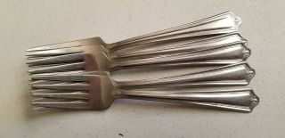 5 Antique Vintage Collectible Forks 6.  25 " Stainless Steel - Ds Usa