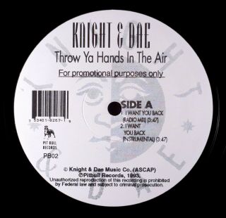 Knight & Dae ‎– Throw Ya Hands In The Air 12 " Rare Random Rap Promo 