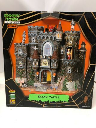Lemax Spooky Town " Black Castle " Rare Halloween Animated Lnib