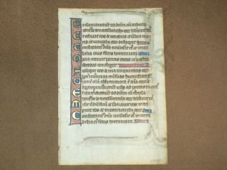 RARE Early Illuminated Medieval Manuscript Vellum PSALTER leaf w/ Gold,  c.  1275 3