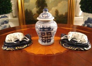 Darling Rare Pair English Porcelain Staffordshire Dalmatian Dogs 19th Century 6