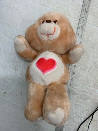 Vintage 1983 Kenner Tenderheart Care Bear 13 " Tall Plush Animal Red Heart Tummy