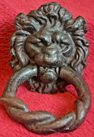 Old Large Vintage Cast Iron Lion Lion 