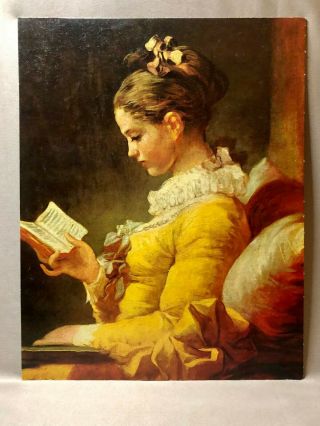 Vintage Winde Fine Arts Print " Young Girl Reading " By Fragonard No.  134,  11x14 "