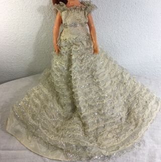 Vintage 1950s Doll Dress Ball Gown For 20 " Cissy Dollikin Revlon Type - Lace
