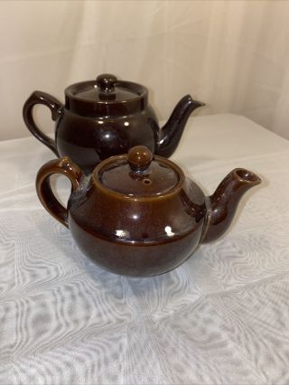 Antique Sadler Lb Made In England Brown 4 Cup Teapot And One Small Unknown Brand