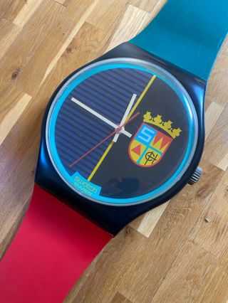 Swatch Maxi Mgb111 Sir Swatch 1987 Wall Clock Rare Collectible