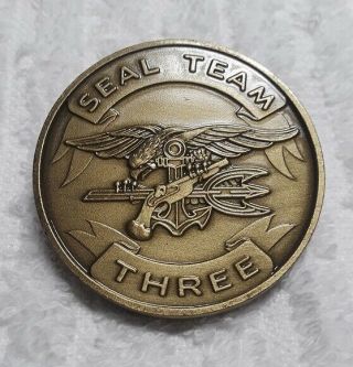 Authentic Us Navy Seal Team Three 3 Real Special Operations Rare Challenge Coin