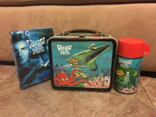 Rare 1967 Metal Voyage To The Bottom Of The Sea Lunch Box & Thermos Dvd Seas 1