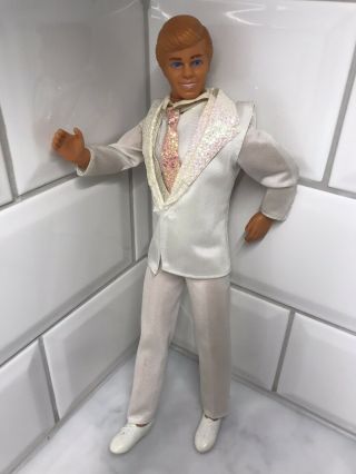 Barbie Dance Magic Ken Doll Vintage 1980s Mattel Sindy Figure White Disco Suit