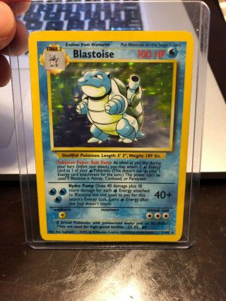 Blastoise 2/102 Holo Rare Wotc Base Set Pokemon Tcg Card Vintage Near