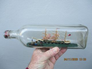 An Antique Folk Art Ship In A Bottle C1920s