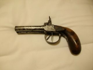 Antique Black Powder Pistol Part Rare Old 1800 