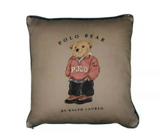 Vintage Polo Bear By Ralph Lauren Down Throw Pillow 18x18