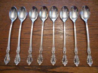 8 Rogers 1959 Grand Elegance Pattern Iced Tea Spoons Is Silverplate Flatware2966