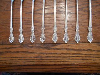 8 Rogers 1959 GRAND ELEGANCE Pattern Iced Tea Spoons IS Silverplate Flatware2966 2