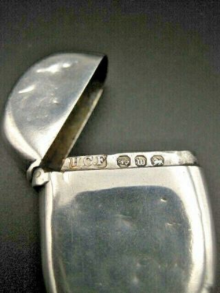 Antique Solid Silver Vesta Case.  Hallmark Birmingham 1896.  Henry Charles Freeman