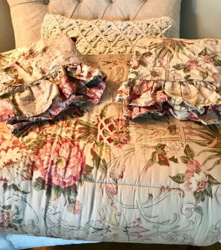 Htf Very Rare Ralph Lauren Home Guinevere 3pc King Comforter & Sham Set