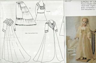 19 " Antique French Fashion Lady Doll Dressing Robe & Unedrwear Petticoat Pattern